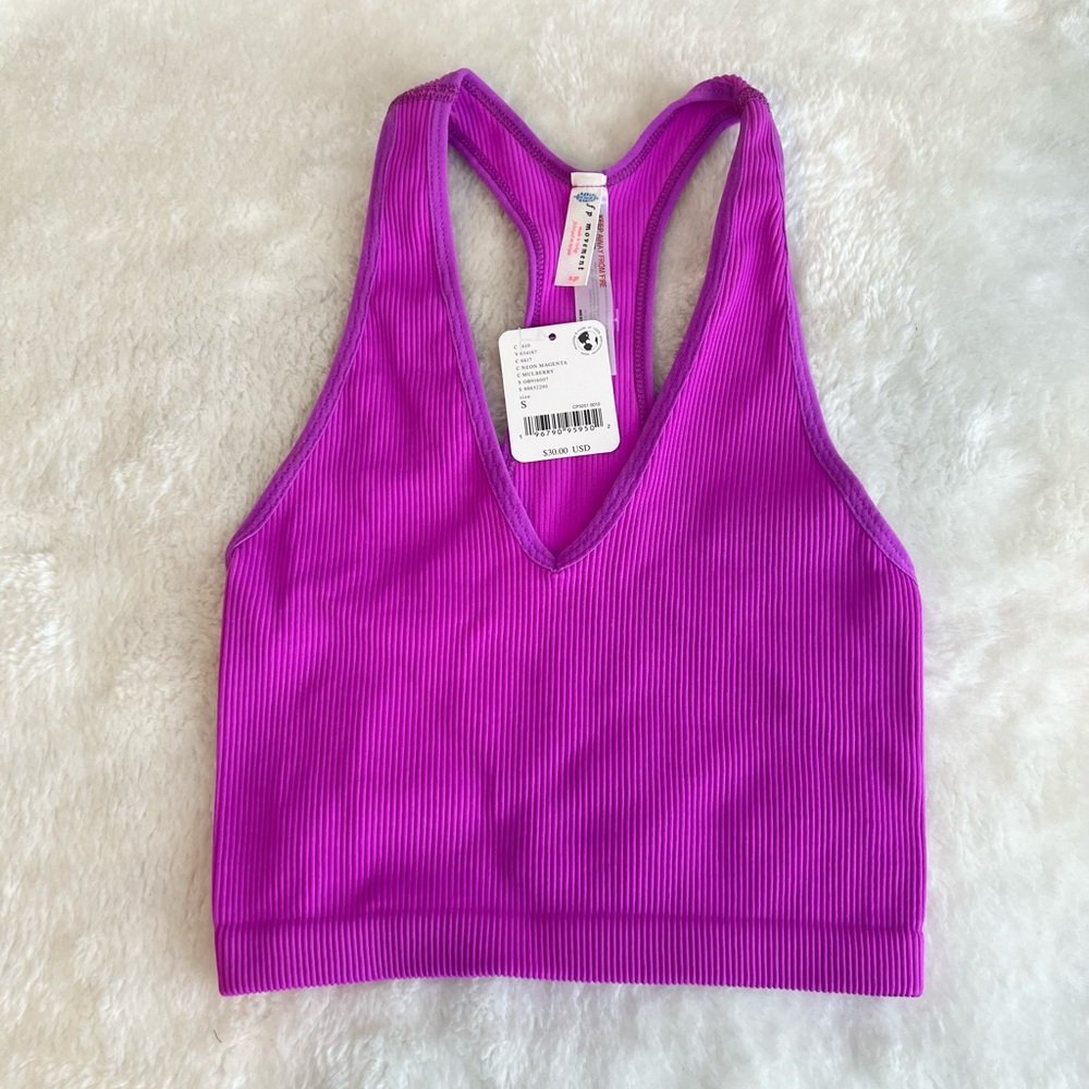 Free People Movement Vibrant Purple Women's Ribbed Sports Bra